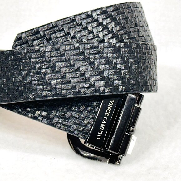 Vince Camuto Faux Leather Reversible Belt Black/Silver-Gray Metallic - Small - Picture 3 of 7